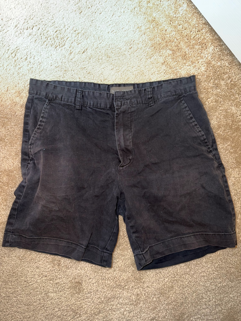 Slate & Stone Black Men’s Flat Front Shorts